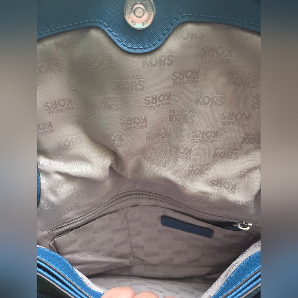 Michael Kors Blue Leather Hand Bag - Picture 6 of 7